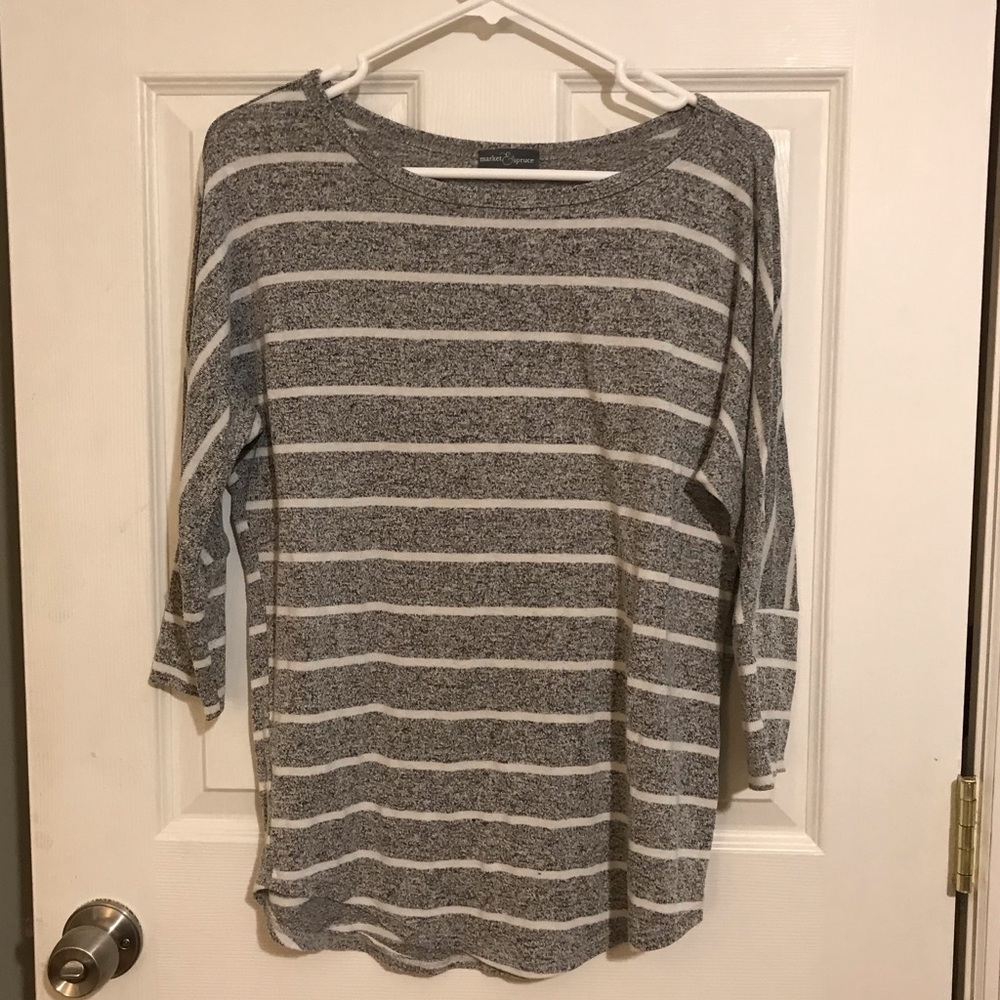 Top, grey striped